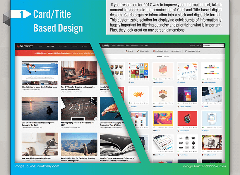 Webdesign Trends 2017 - Card based Design